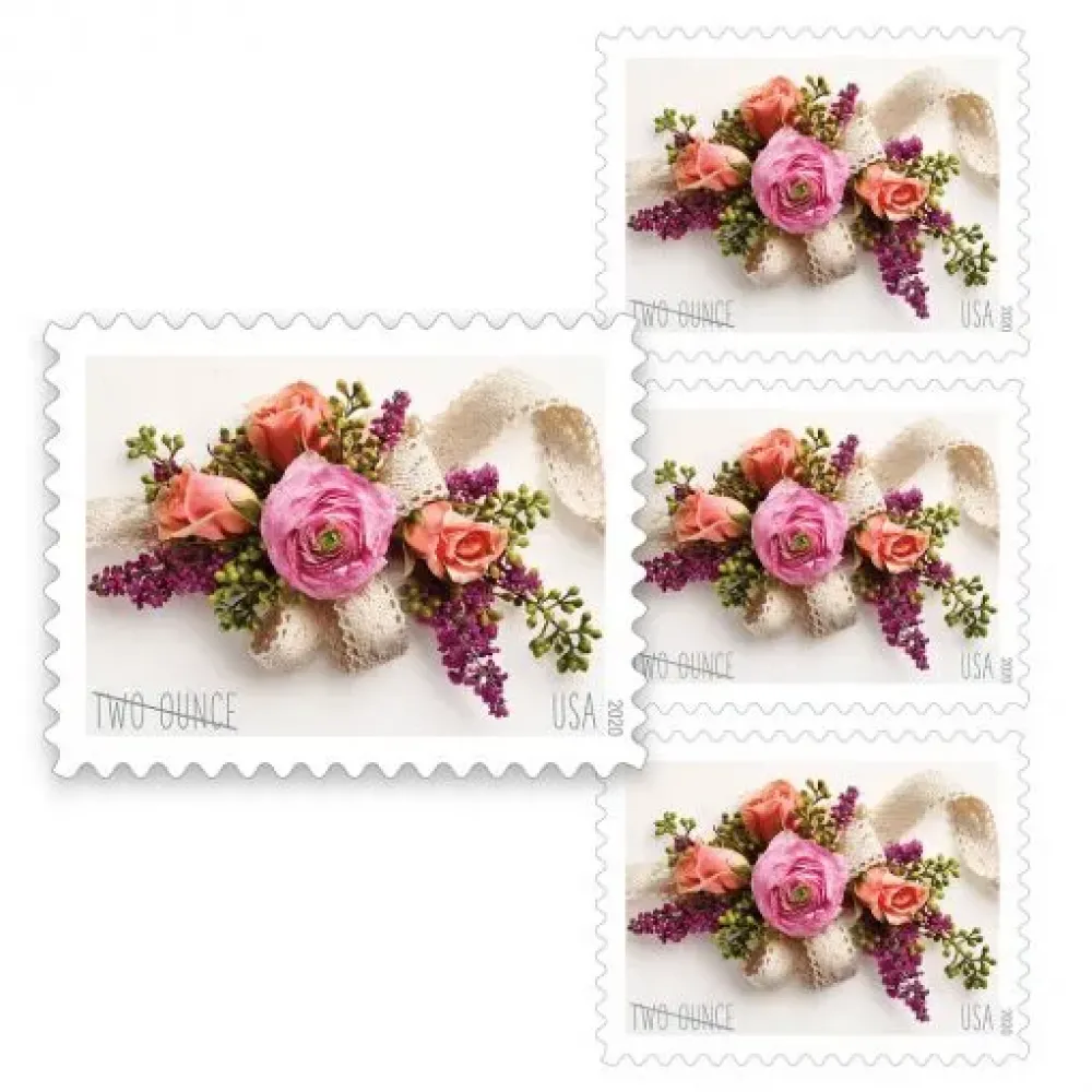 (2020) USPS Garden Corsage Wedding Postage Stamps (2020) USPS Garden Corsage Wedding Postage Stamps