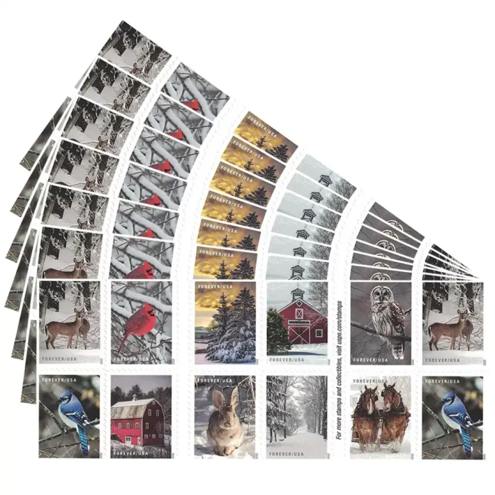 (2020) USPS Winter Scenes First Class Forever Postage Stamps (2020) USPS Winter Scenes First Class Forever Postage Stamps