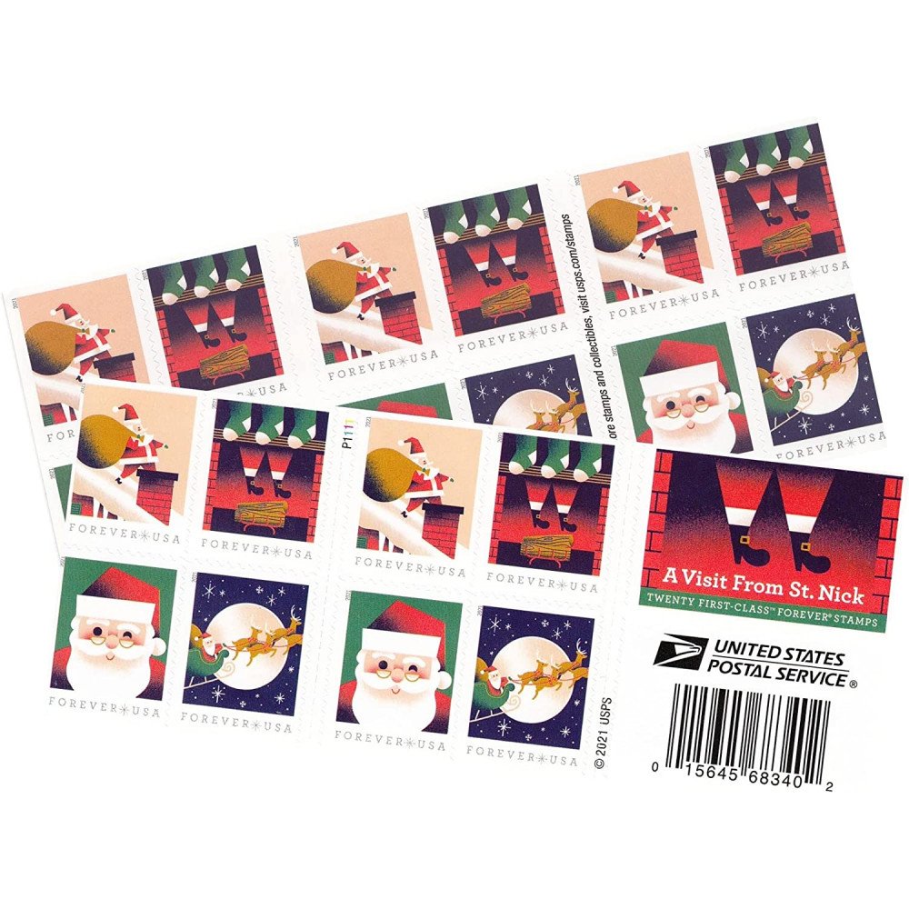 2021 USPS A Visit from St Nick Forever First Class Postage Stamps 2021 USPS A Visit from St Nick Forever First Class Postage Stamps