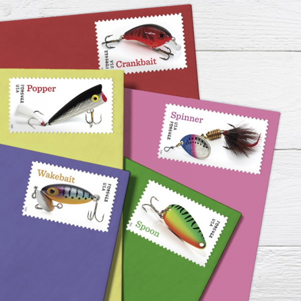 2025 Freshwater Fishing Lures Forever Stamps, Sheetof 20 2025 Freshwater Fishing Lures Forever Stamps, Sheetof 20