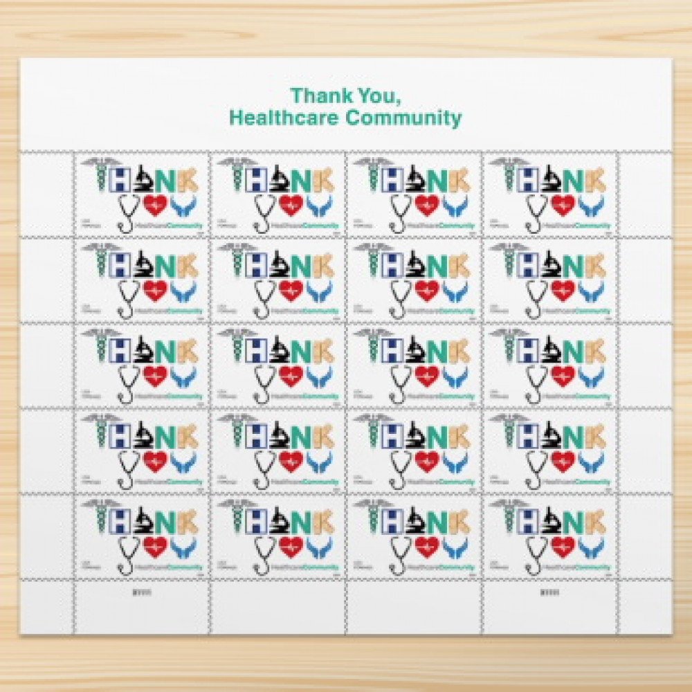 2024 Thank You, Healthcare CommunityStamps, Sheet of 20 Forever 2024 Thank You, Healthcare CommunityStamps, Sheet of 20 Forever