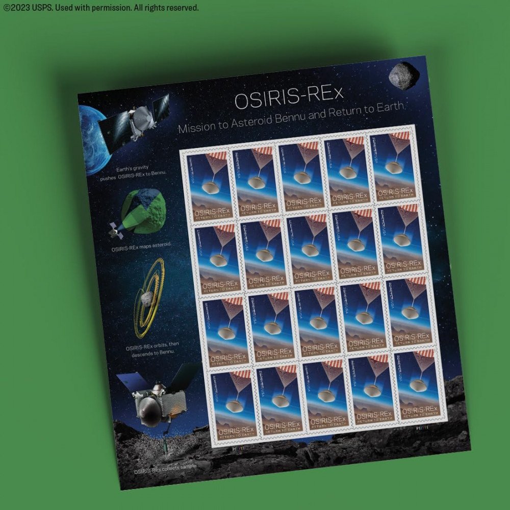 2023 Osiris-REx Mission to Asteroid Bennu and Return to Earth Forever Postage Stamps 2023 Osiris-REx Mission to Asteroid Bennu and Return to Earth Forever Postage Stamps