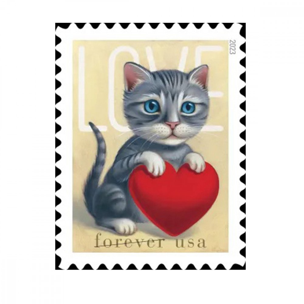 (2023) USPS Cat and Dog Love Forever Stamps (2023) USPS Cat and Dog Love Forever Stamps