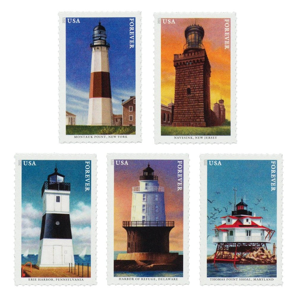 (2021) USPS Mid Atlantic Lighthouses Forever Postage Stamps (2021) USPS Mid Atlantic Lighthouses Forever Postage Stamps