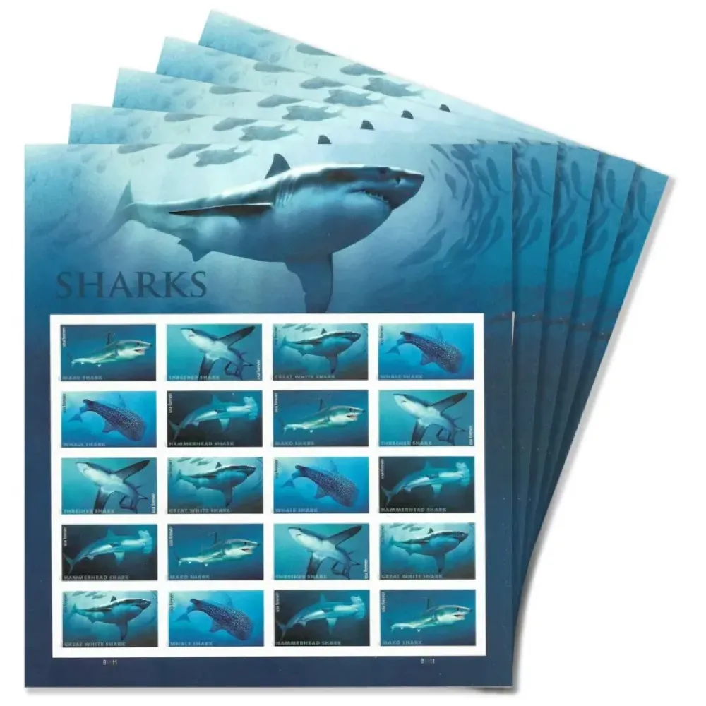 2017 USPS Shark First Class Forever Postage Stamps 2017 USPS Shark First Class Forever Postage Stamps