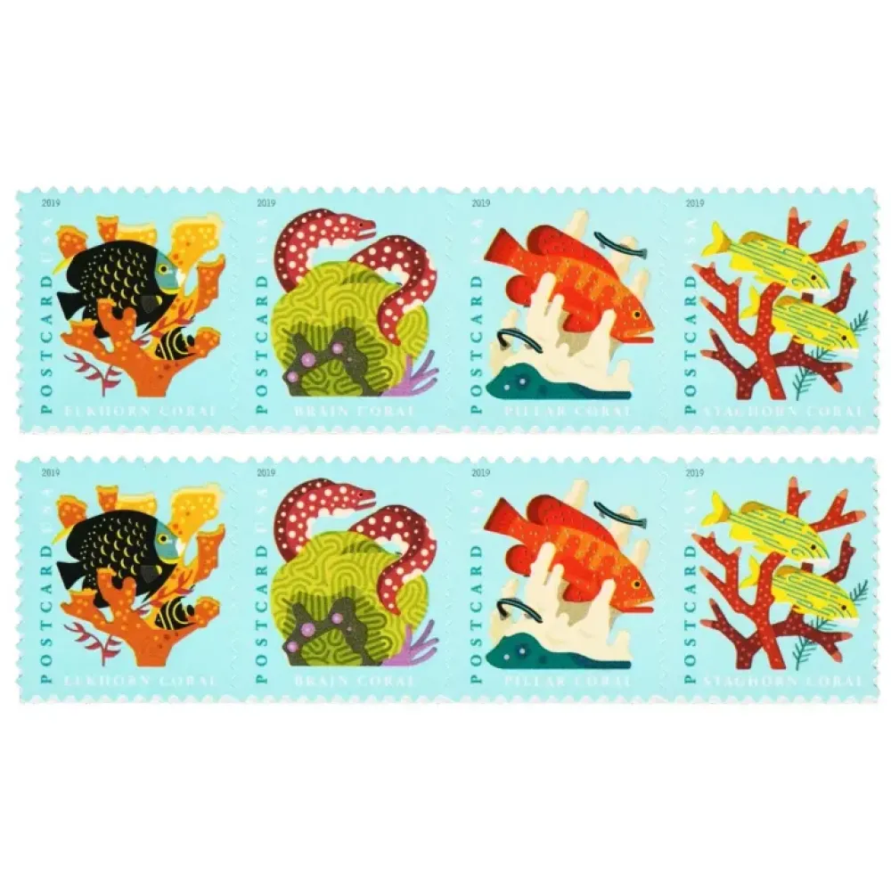 (2019) USPS Coral Reefs Postcard First Class Forever Postage Stamps (2019) USPS Coral Reefs Postcard First Class Forever Postage Stamps