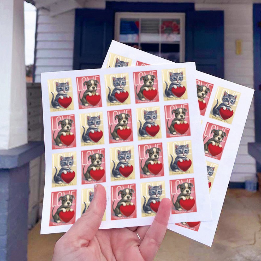 (2023) USPS Cat and Dog Love Forever Stamps (2023) USPS Cat and Dog Love Forever Stamps