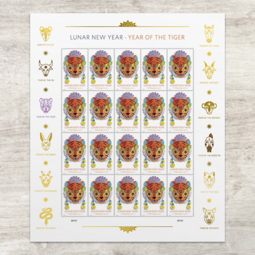 2022 USPS Lunar New Year - Year of The Tiger Postage Stamps 2022 USPS Lunar New Year - Year of The Tiger Postage Stamps