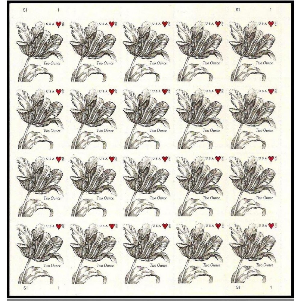 2015 Vintage Tulip Pane Postage Wedding Stamps 2015 Vintage Tulip Pane Postage Wedding Stamps