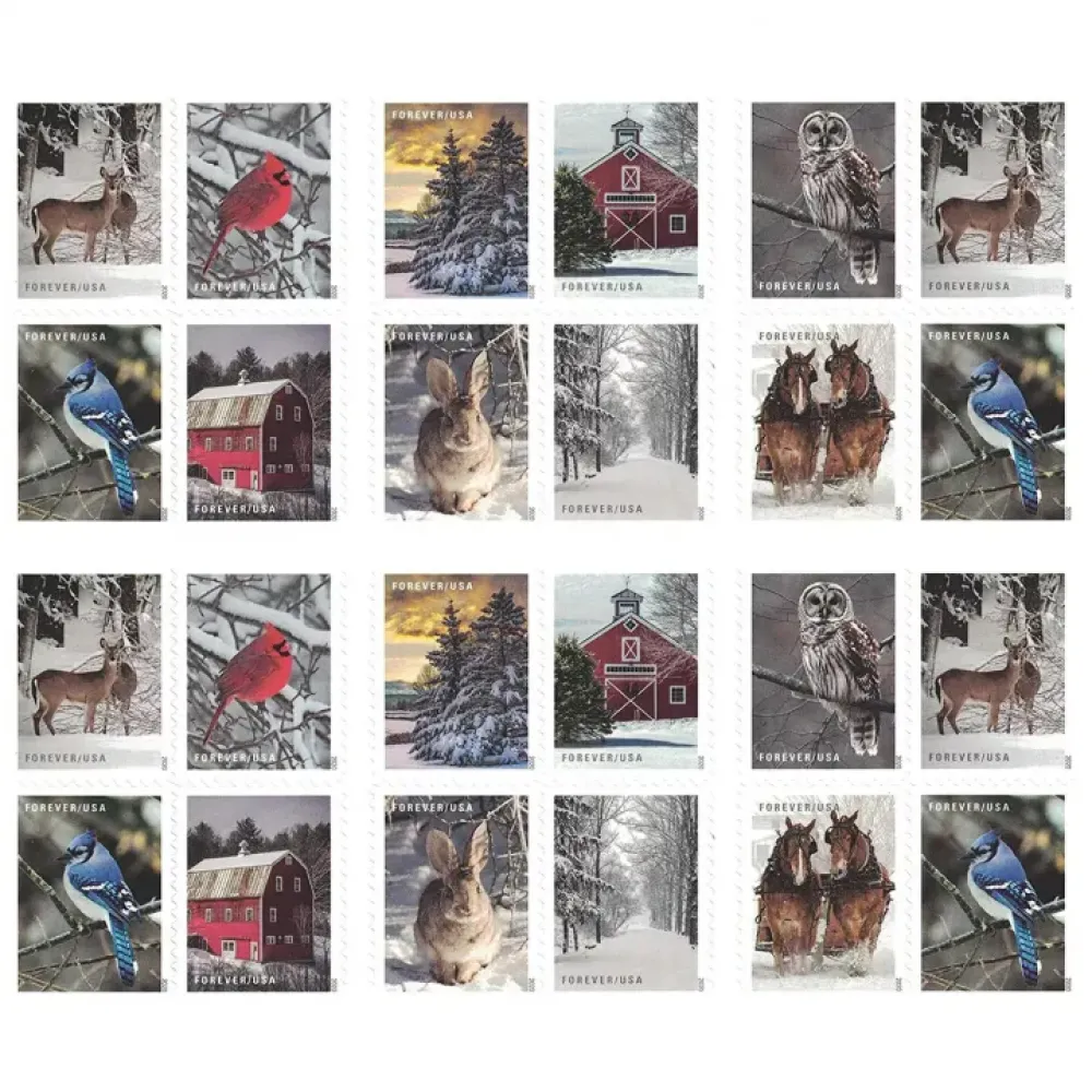 (2020) USPS Winter Scenes First Class Forever Postage Stamps (2020) USPS Winter Scenes First Class Forever Postage Stamps