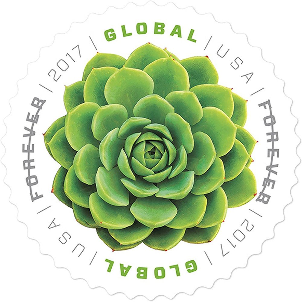 (2017) USPS Global Green Succulent International Forever Stamps (2017) USPS Global Green Succulent International Forever Stamps
