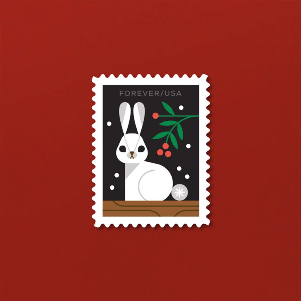 2023 Winter Woodland Animals Forever Postage Stamps (a Deer. Fox. Rabbit. and Owl 2023 Winter Woodland Animals Forever Postage Stamps (a Deer. Fox. Rabbit. and Owl