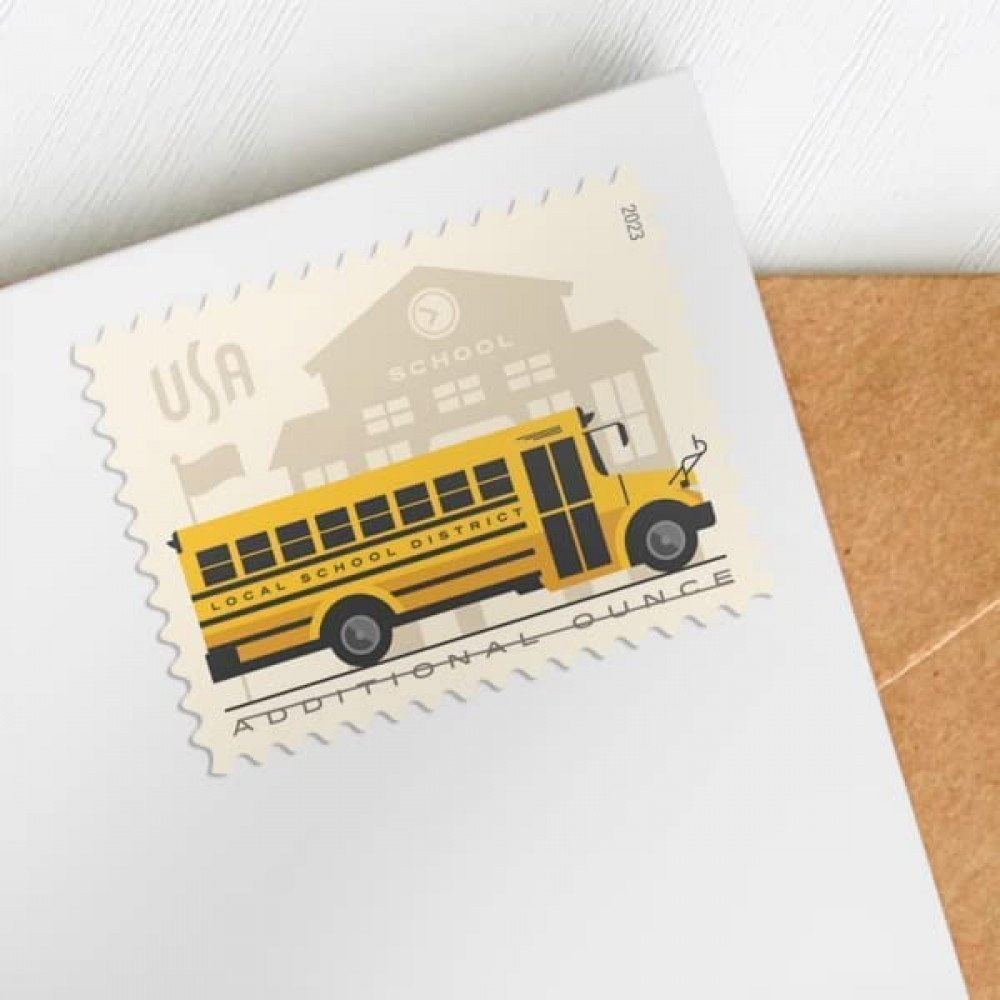 2023 US School Bus Additional Ounce Postage Stamps 1 Coil of 100 2023 US School Bus Additional Ounce Postage Stamps 1 Coil of 100