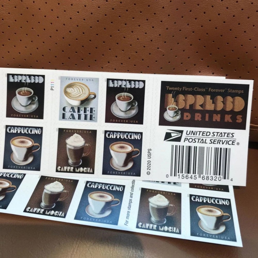 (2021) USPS Espresso Drinks Forever Coffee Stamps (2021) USPS Espresso Drinks Forever Coffee Stamps