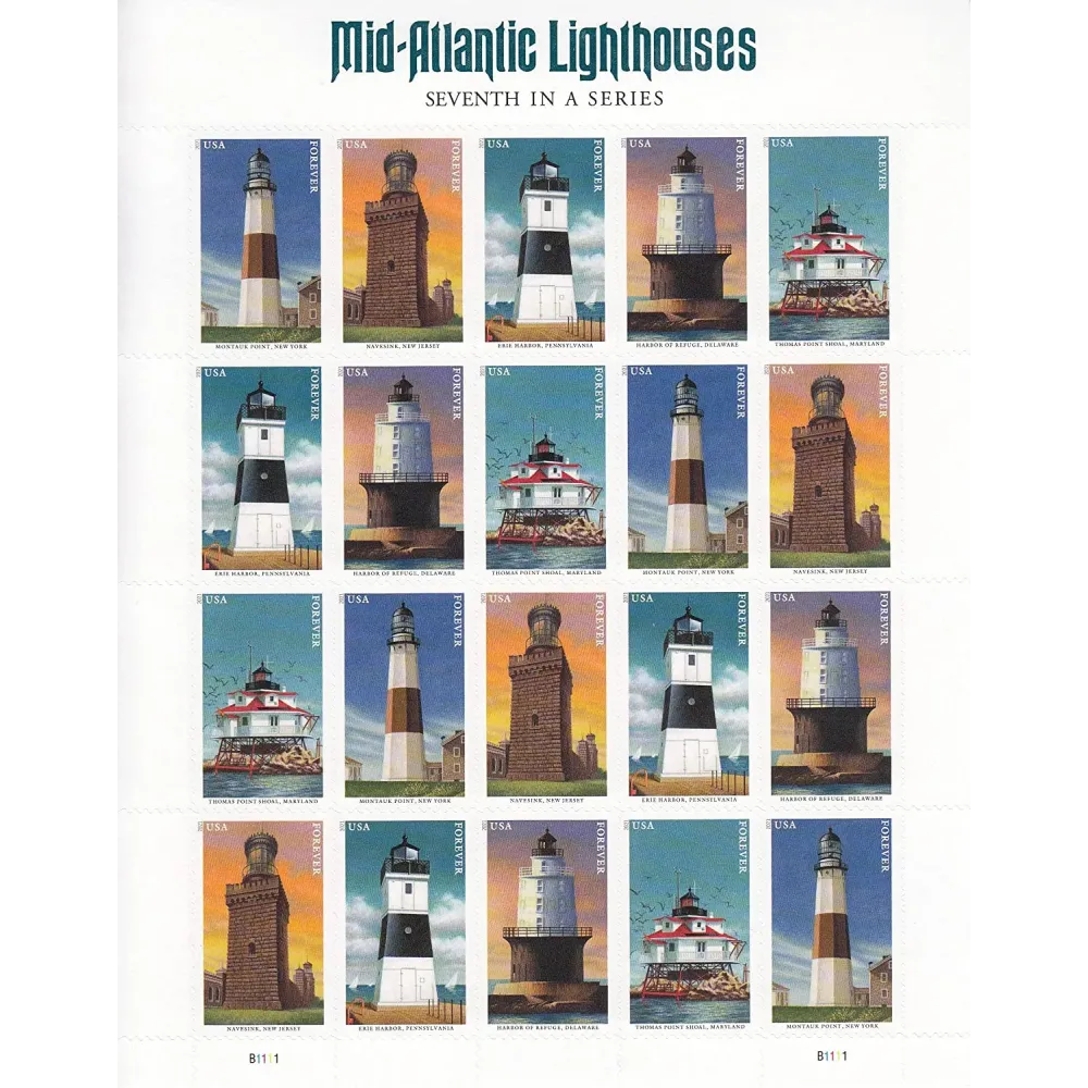 (2021) USPS Mid Atlantic Lighthouses Forever Postage Stamps (2021) USPS Mid Atlantic Lighthouses Forever Postage Stamps