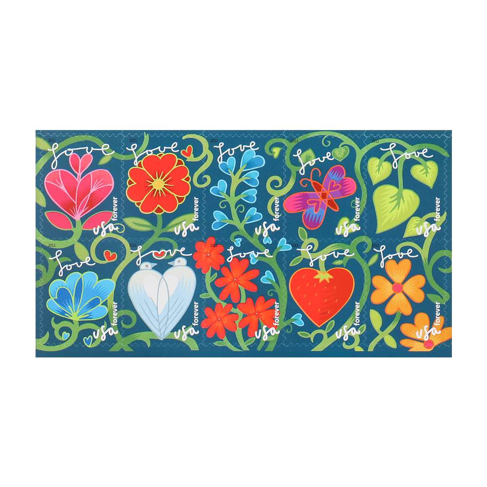 2011 US First-Class Forever Stamps - Garden of Love 2011 US First-Class Forever Stamps - Garden of Love