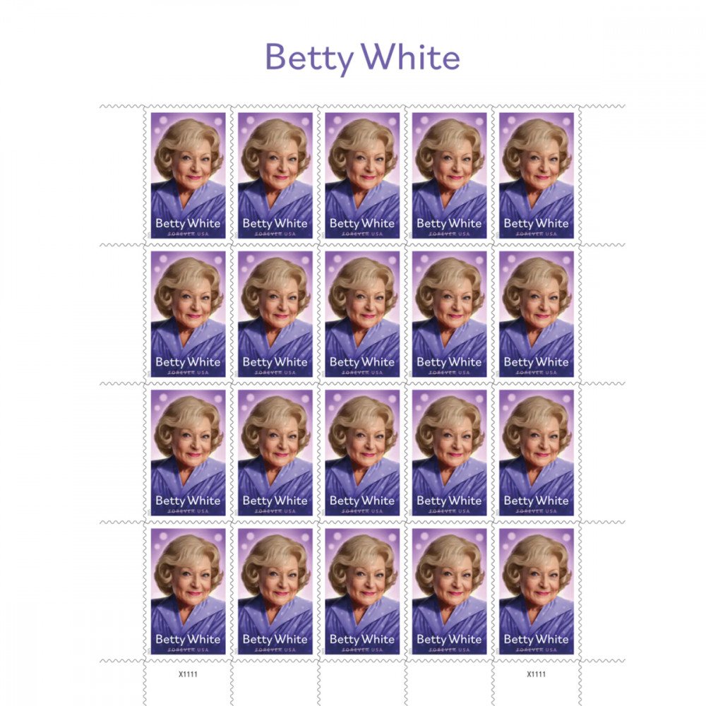 2025 Betty White Stamps Sheet of 20 2025 Betty White Stamps Sheet of 20