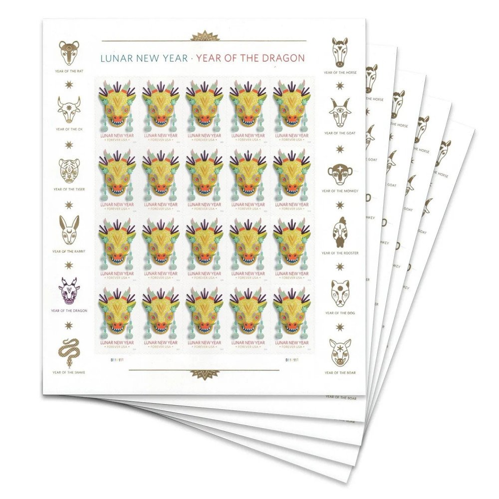 2024 Lunar New Year Stamps - the Year of the Dragon 2024 Lunar New Year Stamps - the Year of the Dragon