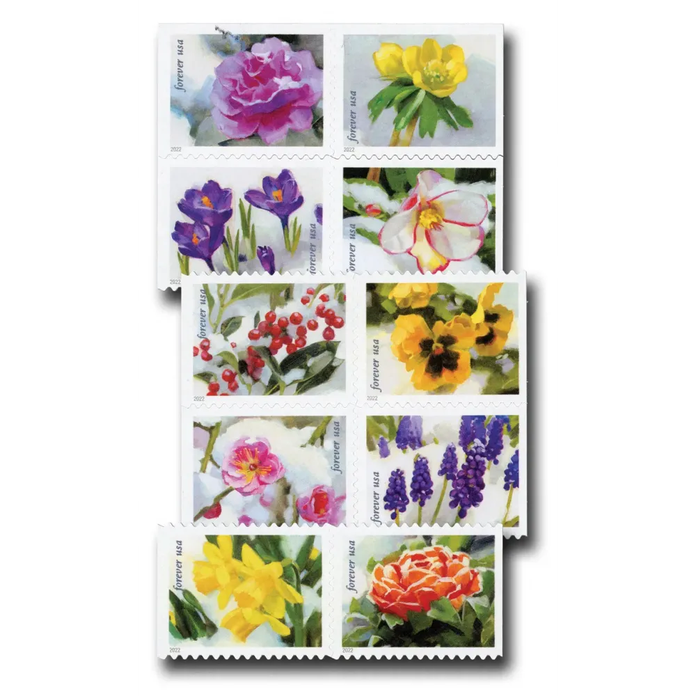 2022 USPS Snowy Garden Beauty Forever Postage Stamps 2022 USPS Snowy Garden Beauty Forever Postage Stamps