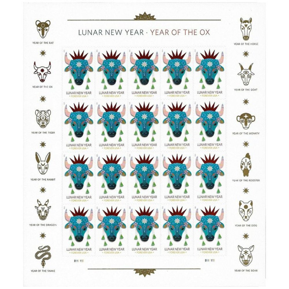 (2021) USPS Lunar New Year: Year Of The Ox Stamps (2021) USPS Lunar New Year: Year Of The Ox Stamps