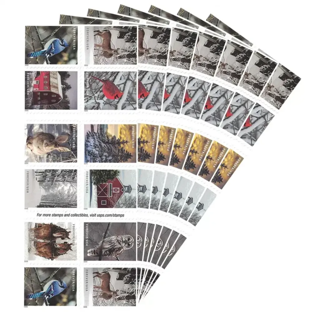 (2020) USPS Winter Scenes First Class Forever Postage Stamps (2020) USPS Winter Scenes First Class Forever Postage Stamps