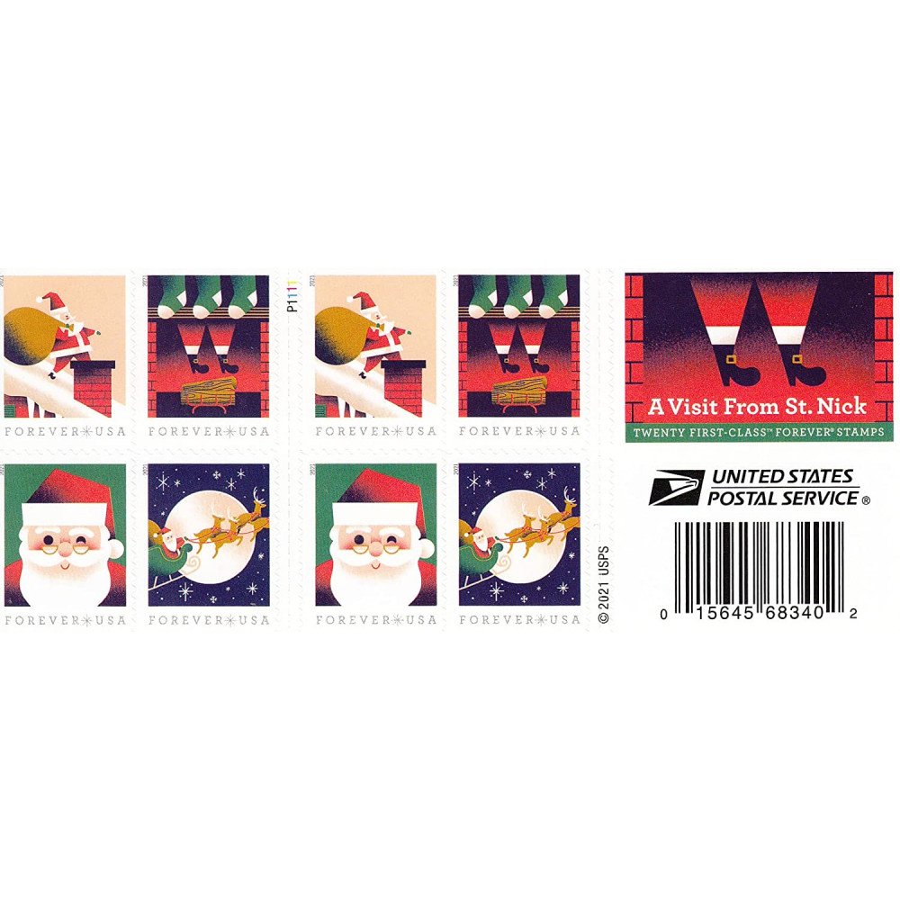 2021 USPS A Visit from St Nick Forever First Class Postage Stamps 2021 USPS A Visit from St Nick Forever First Class Postage Stamps