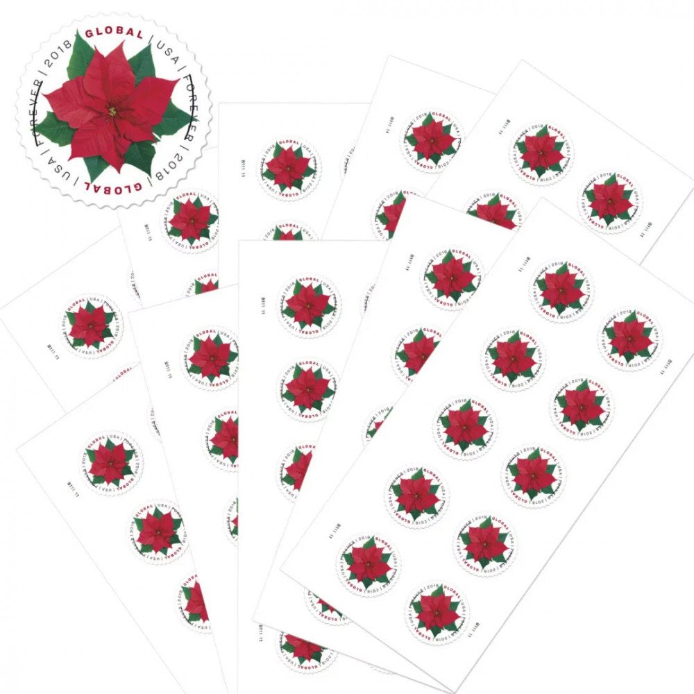 (2018) USPS Global Poinsettia First Class Forever Postage Stamps (2018) USPS Global Poinsettia First Class Forever Postage Stamps