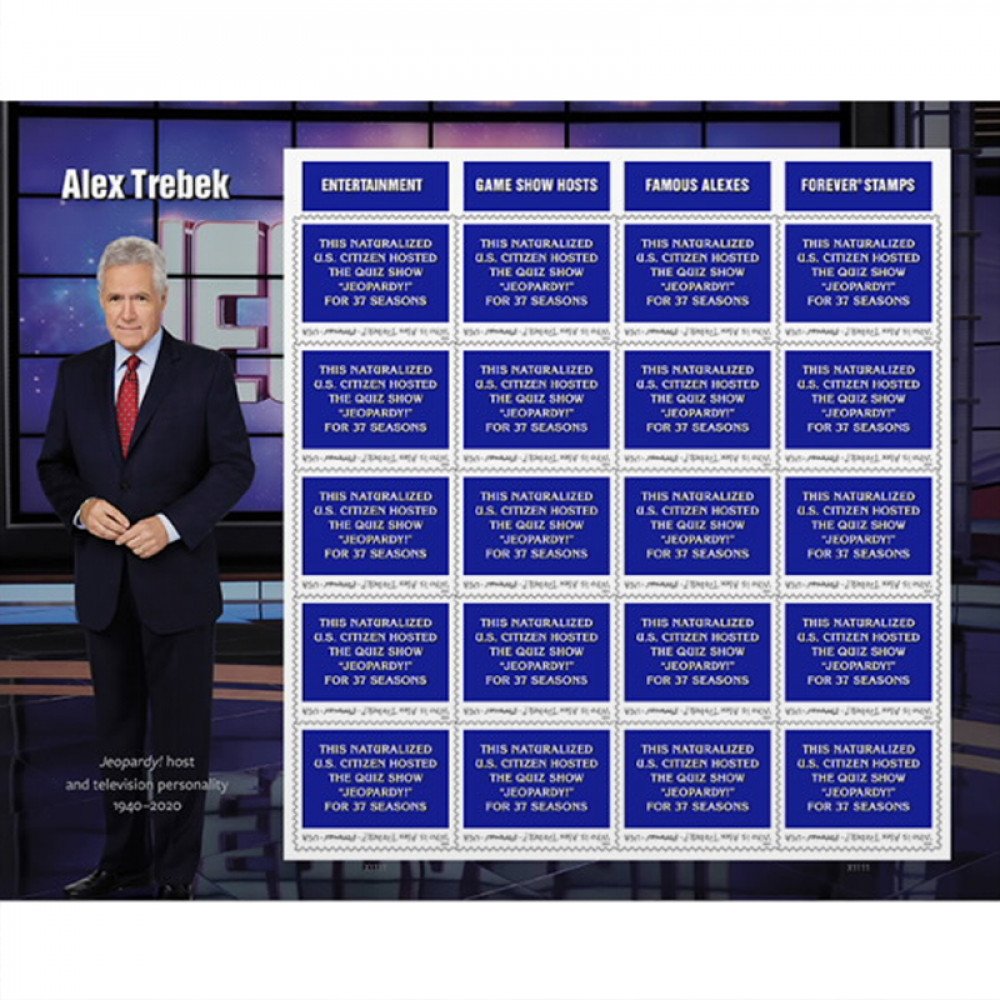 2024 US Alex Trebek Forever Stamps, Sheet of 20 2024 US Alex Trebek Forever Stamps, Sheet of 20