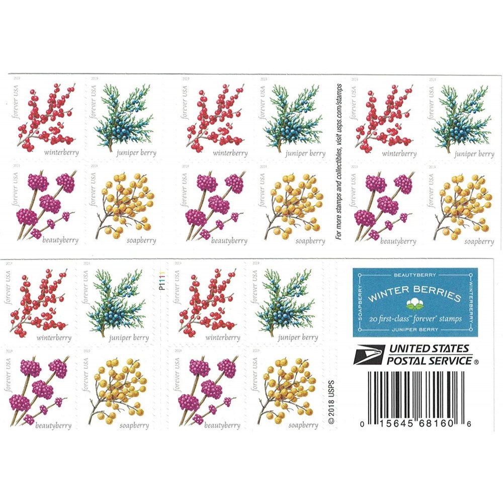 (2019) USPS Winter Berries First Class Forever Postage Stamps (2019) USPS Winter Berries First Class Forever Postage Stamps