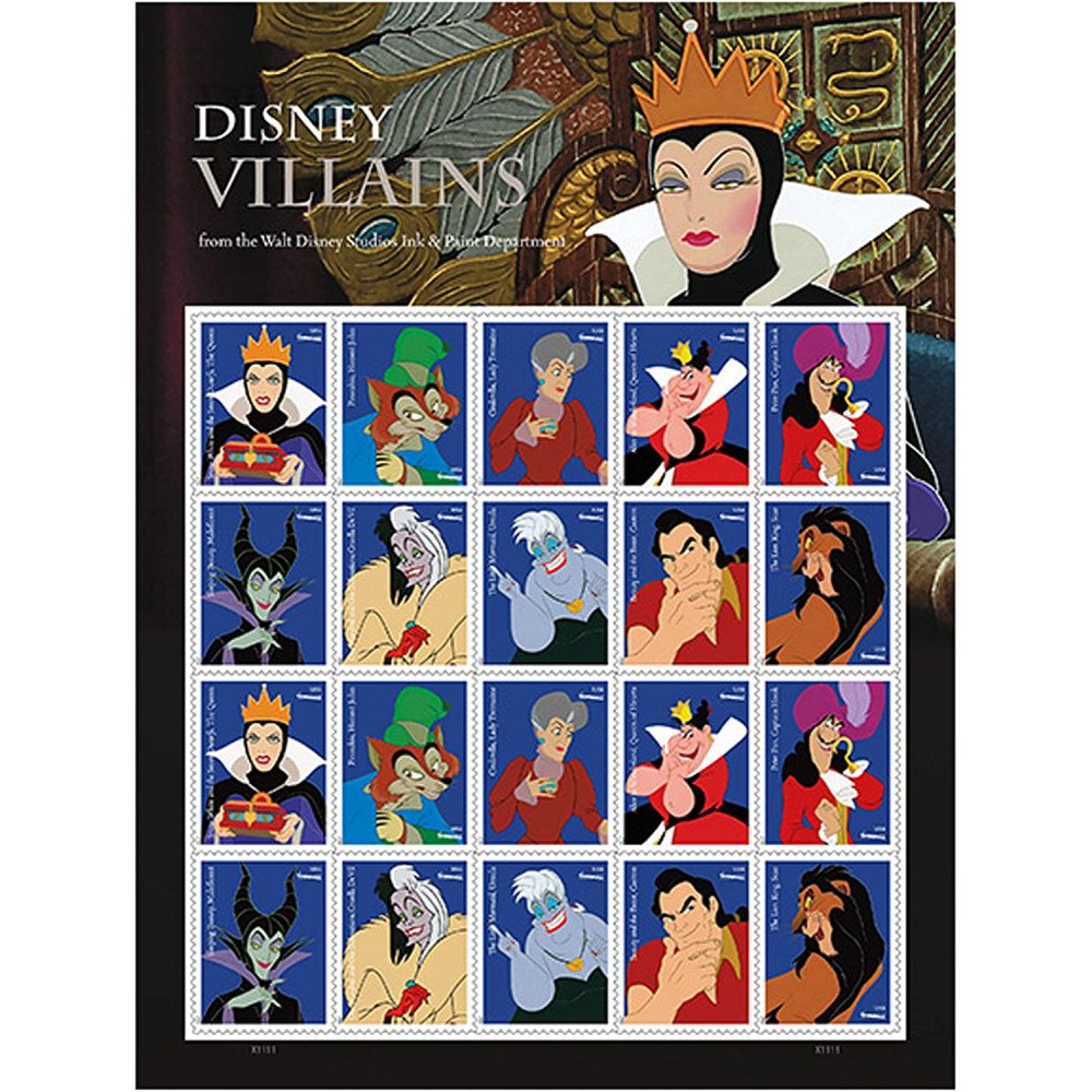 2017 USPS Walt Disney Villains Forever First Class Postage Stamps 2017 USPS Walt Disney Villains Forever First Class Postage Stamps