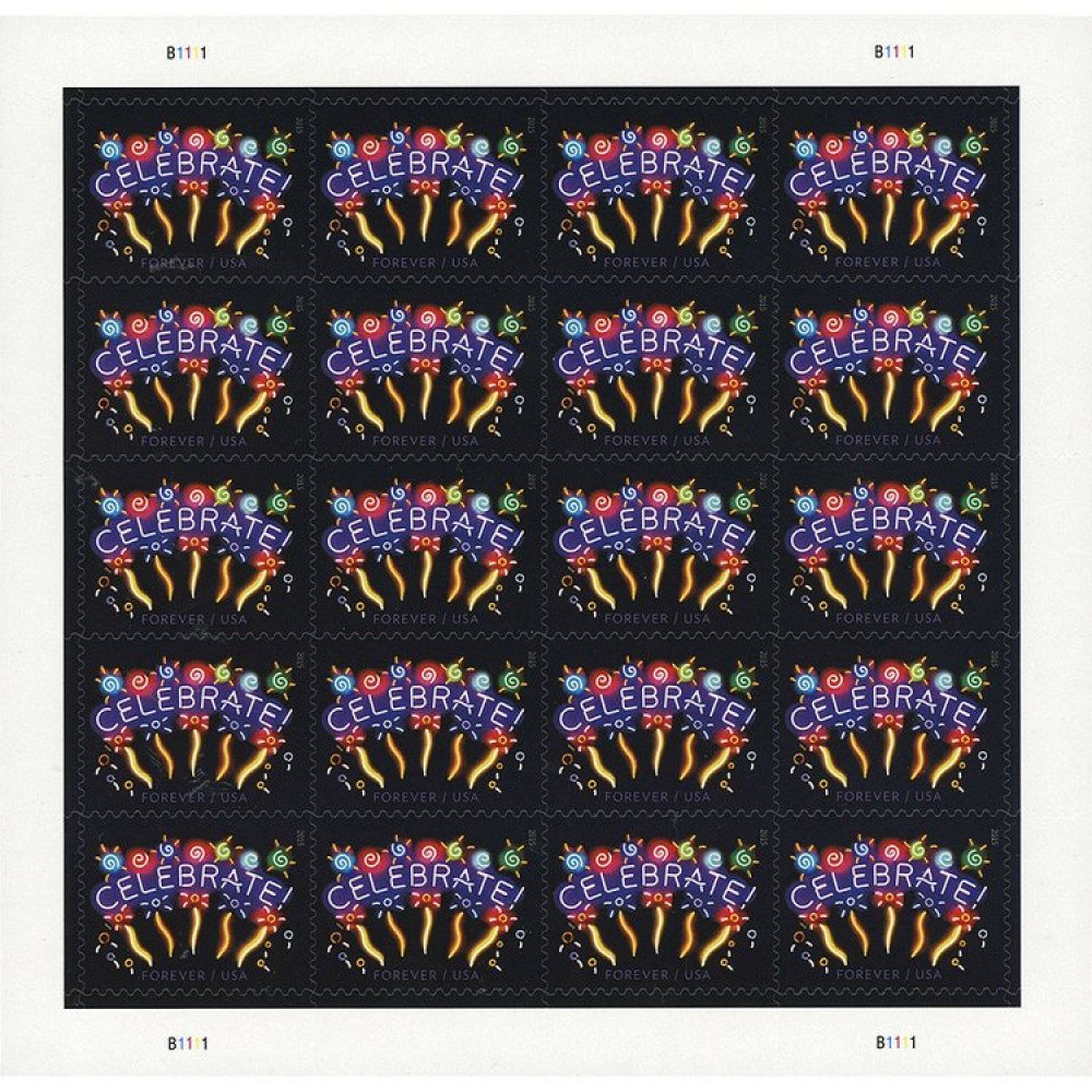 (2011) USPS Neon Celebrate! Forever Stamps